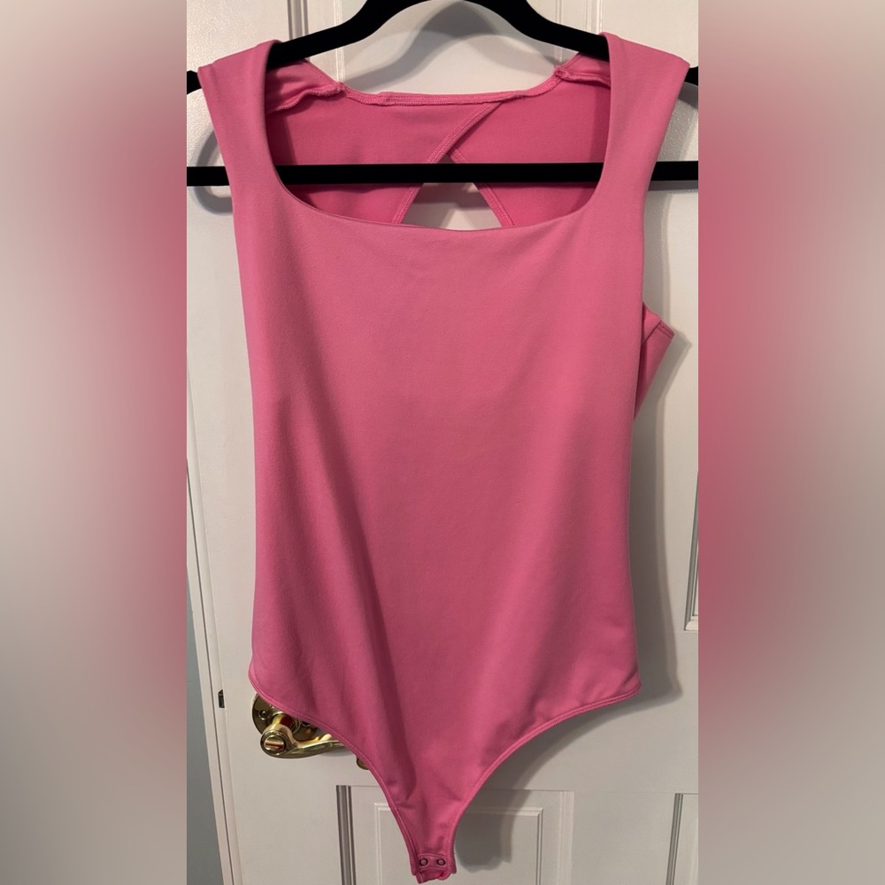 Hollister Pink Bodysuit with Built-in Bra Large